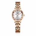 Or Rose Cadran Blanc Bracelet en Acier