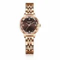 Or Rose Cadran Marron Bracelet en Acier