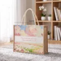 Nuages Roses Champ de Fleurs / 32x25x12cm