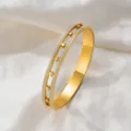 Doppelreihiger Stern Armreif (z334) / Gold