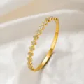 Kleeblatt-Zirkonia-Armreif (z344) / Gold
