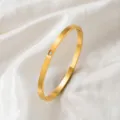 Einzelner Diamant Armreif (Z249) / Gold