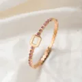 Hohles Quadrat Armreif (z263) / Roségold
