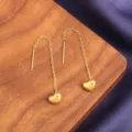 Kleiner Herz-Ohrfaden-Stil (7315) / Gold