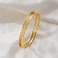 Doppellagiger Wellenarmreif (z264) / Gold