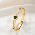 Römisches Kreuz Strass Armreif (Z274) / Gold