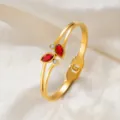 Roter Diamant Armreif (z297) / Gold