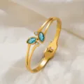Blauer Diamant Armreif (z299) / Gold