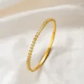 Gezahnter Strass Armreif (z304) / Gold