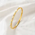 Wassertropfen-Intervall-Diamant-Armreif (z310) / Gold