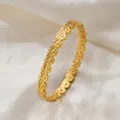 Texturierter Armreif (z331) / Gold