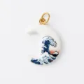 Vague Ukiyo-e Croissant de Lune Pendentif
