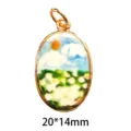 Jour Ensoleillé Champ de Fleurs Pendentif