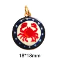 Crabe Rouge Vague Bleue Pendentif