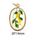 Rayure Bleue Fleur de Citron Pendentif