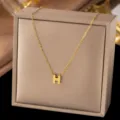 H-Buchstabe Halskette (X108) / Gold
