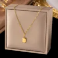 Quadratische Block-Halskette (X109) / Gold
