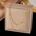 Doppelreihige Rauten-Halskette (X149) / Gold