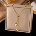 Herz Verstellbare Zug-Halskette (X154) / Gold