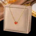Doppelseitige Herz-Halskette (X176) / Gold