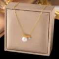 Schwebebalken Halskette (X199) / Gold