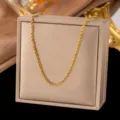 Geflochtene Halskette (X207) / 2 mm / Gold
