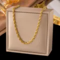 Gold Geflochtene Halskette (X210) / 4 mm / Gold