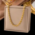Gold Geflochtene Halskette (X211) / 5 mm / Gold