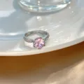 Krallenfassung Rosa Strass Stil (H506) / Silber