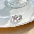 Blumenblatt Wassertropfen Stil (H516) / Silber