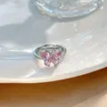 Rosa Schmetterling Stil (H530) / Silber