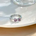 Schleife Herz Stil (H552) / Silber