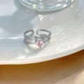 Doppelschicht Ring Stil (H557) / Silber