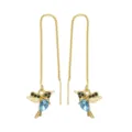 Hummingbird Ear Threader / Blue