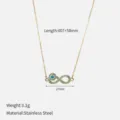 Sky Blue Rhinestone Infinity Necklace