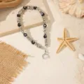 Black Beaded Silver Metal Bead (ZJ17190)