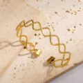 Cross Wavy Style (XZ-071-35) / Gold