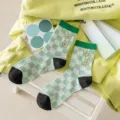 Style à Carreaux Vert et Blanc / Vert Frais à Carreaux