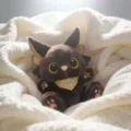 Hug Black Cat / 16cm / Dark Brown