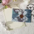 White Rabbit Stationery Set / 3 Envelopes + 10 Sheets + 3 Seals / Sapphire Blue