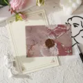 Gold Rose Stationery Set / 3 Envelopes + 10 Sheets + 3 Seals / Amber Brown