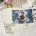 Gold Rose Stationery Set / 3 Envelopes + 10 Sheets + 3 Seals / Sapphire Blue