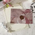 White Rabbit Stationery Set / 3 Envelopes + 10 Sheets + 3 Seals / Amber Brown