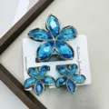 Set de tres piezas / Juego Azul Transparente Dorado Facetado