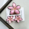 Set de tres piezas / Juego Rosa de Hebilla con Borde Dorado Facetado