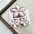 Set de tres piezas / Juego Rosa de Hebilla con Borde Dorado Facetado