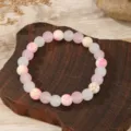 Pink White Crackle Stone Beaded Style (ZJ17156)