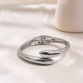 Style Étroit à Double Goutte d'Eau Argent (As0090)