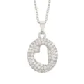 Letter O Pendant Only (Silver) (Without Chain)
