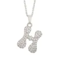 Letter H Pendant Only (Silver) (Without Chain)